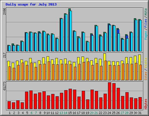 Daily usage for July 2013