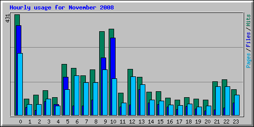 Hourly usage for November 2008