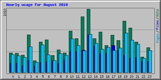 Hourly usage for August 2010