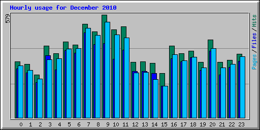 Hourly usage for December 2010