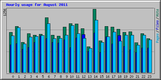 Hourly usage for August 2011