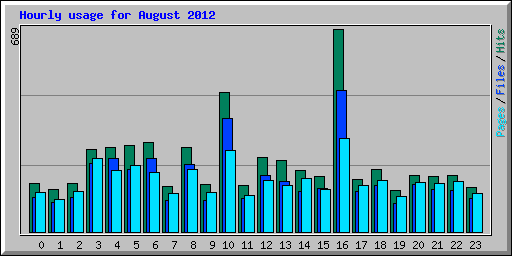 Hourly usage for August 2012