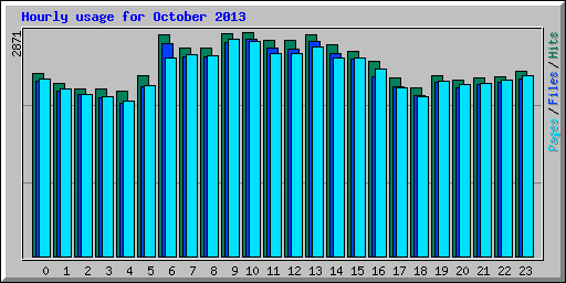 Hourly usage for October 2013