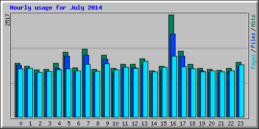 Hourly usage for July 2014