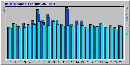 Hourly usage for August 2014
