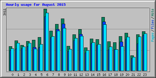 Hourly usage for August 2015
