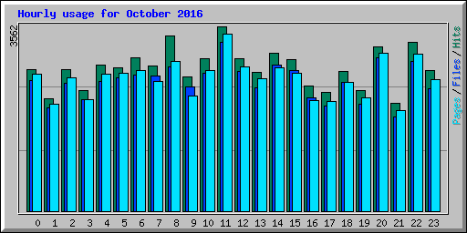 Hourly usage for October 2016