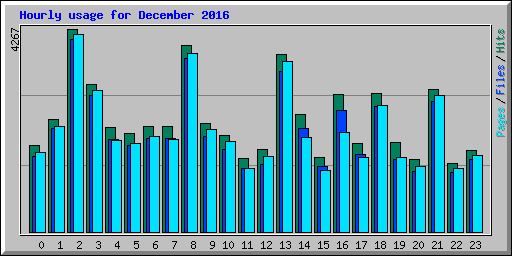Hourly usage for December 2016