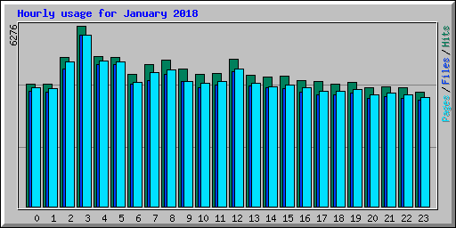 Hourly usage for January 2018